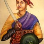 large-jhansi-ki-rani-laxmi-bai-vintage-painting-indian-freedom-original-imaeu57cnmcfb2tn